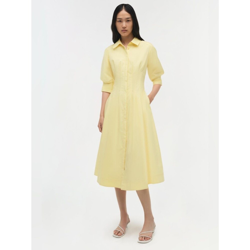 NWOT SIMKHAI Jazz Cotton yellow Midi Dress in buttercream